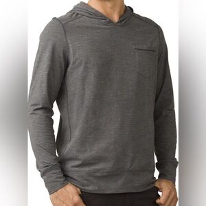 Prana Charcoal Gray Hooded Lightweight Sweatshirt